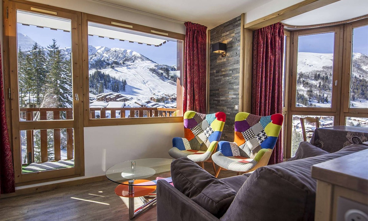 Valmorel Apartment | Le Cheval Blanc C3 - Exceptionnal apartment with a bow window overlooking the mountain and the.