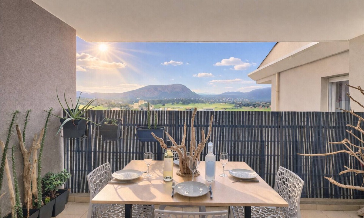 Sarrola-Carcopino Apartment | Tropical Escape - Mountain View & Terrace