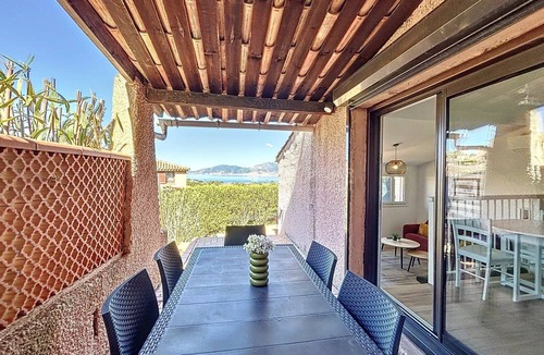 Grosseto-Prugna House | Breathtaking sea view: 3-room mini-villa in Porticcio with swimming pools