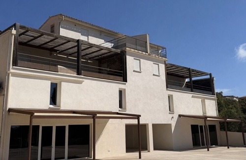Pinarellu Apartment | Duplex with terraces, 500m from the beach, sea view in residence with swimming pool