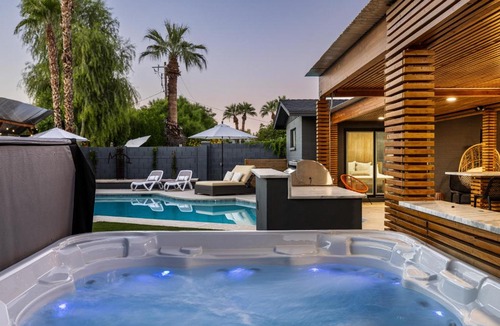 Trail West House | Modern Retreat with Pool Hot Tub Outdoor Kitchen