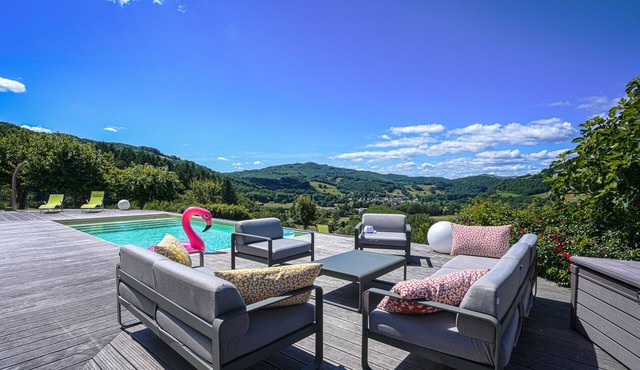 5-star villa with pool and panoramic view Gîte Exception Aveyron Occitanie