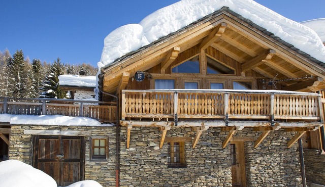 Chalet with a terrace, in a quiet location in ARC 1800 in SAVOIE, rated 5 crystals.