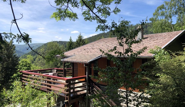 Large mountain hut in the middle of nature, panoramic view, near COLMAR