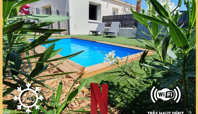 Villa 3ch Moderne Piscine Chauffée Clim